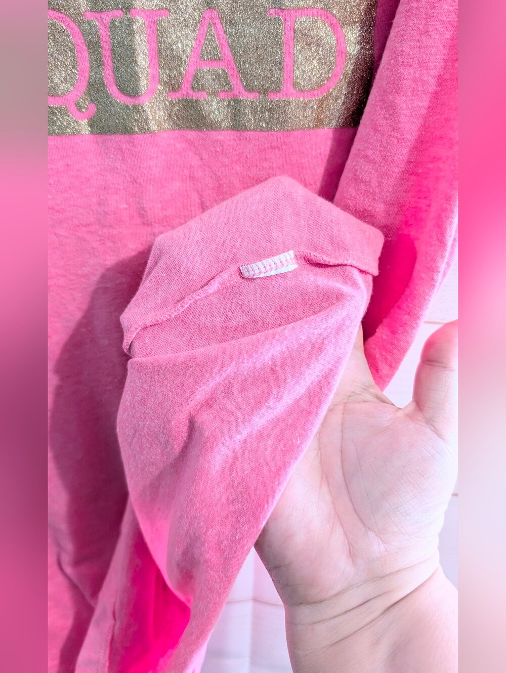 Place Barbie Pink Crewneck Tee Gold Sparkle #DIVA SQUAD Logo Size XXL - Picture 4 of 5